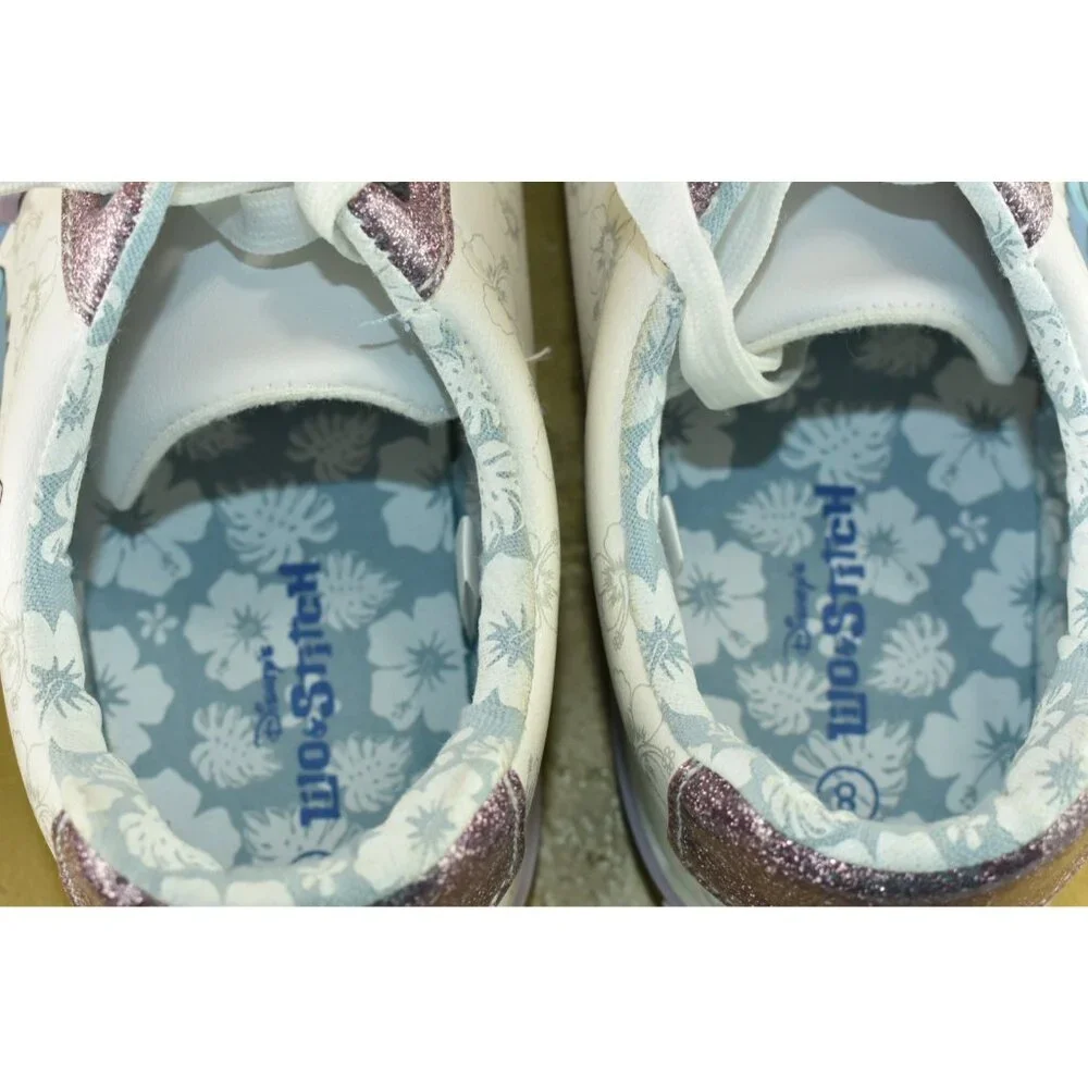 Disney GroundUp Women Shoes Size 8 Lilo & Stitch Ohana Low Top Sneakers w/Charms